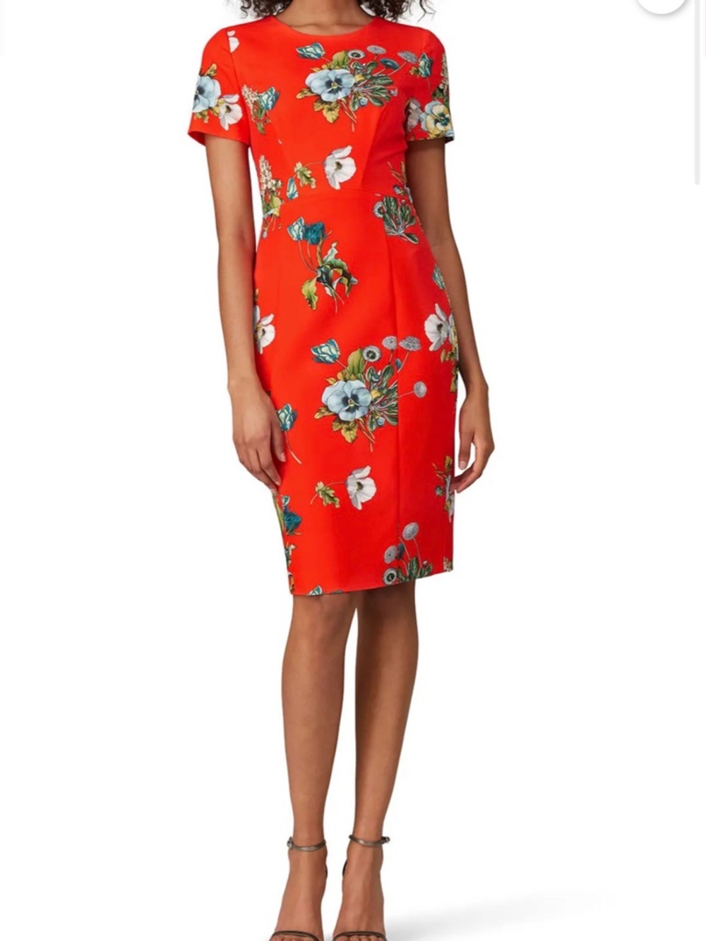 Black Halo Red Floral Jodee Sheath